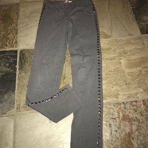 Gray leggings with silver studs